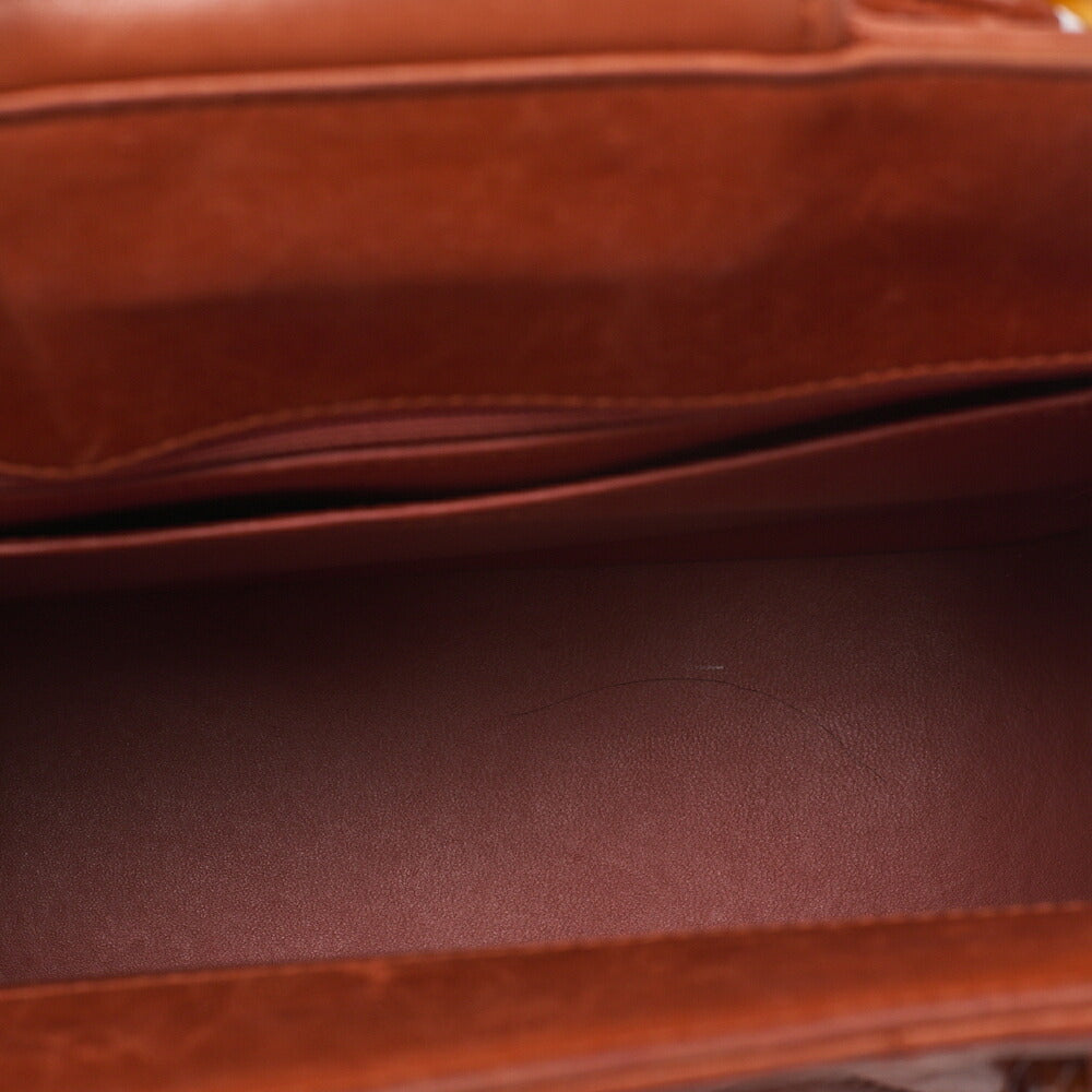 CHANEL Handbag Matrasse Tortoiseshell Chain Tote Lambskin Orange Gold-Tone Hardware, Pre-Owned