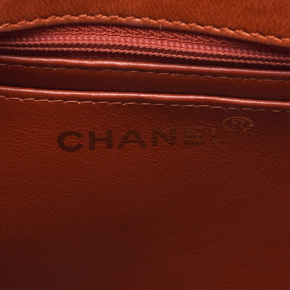 CHANEL Handbag Matrasse Tortoiseshell Chain Tote Lambskin Orange Gold-Tone Hardware, Pre-Owned