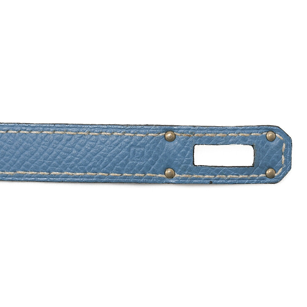 HERMES Kelly Wallet 3-Fold Long Wallet Epson Blue Jean Silver-Tone Hardware, Pre-Owned