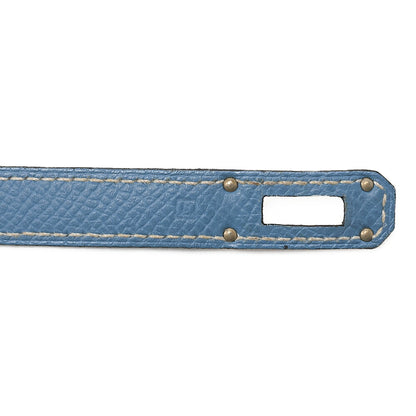 HERMES Kelly Wallet 3-Fold Long Wallet Epson Blue Jean Silver-Tone Hardware, Pre-Owned