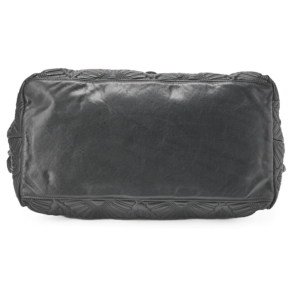 CHANEL Coco Mark Fringe Chain Tote Bag Lambskin Black Gold-Tone Hardware, Pre-Owned