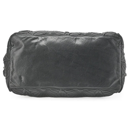 CHANEL Coco Mark Fringe Chain Tote Bag Lambskin Black Gold-Tone Hardware, Pre-Owned