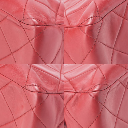 CHANEL Matelasse Coco Charm Chain Shoulder Bag Vintage Calf Red Silver-Tone Hardware, Pre-Owned