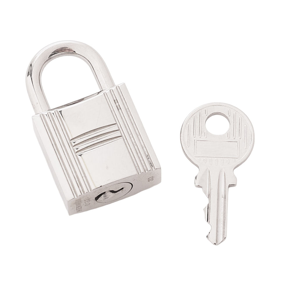 HERMES Picotan Lock MM Handbag Trial Clemence Orange Silver-Tone Hardware, Pre-Owned