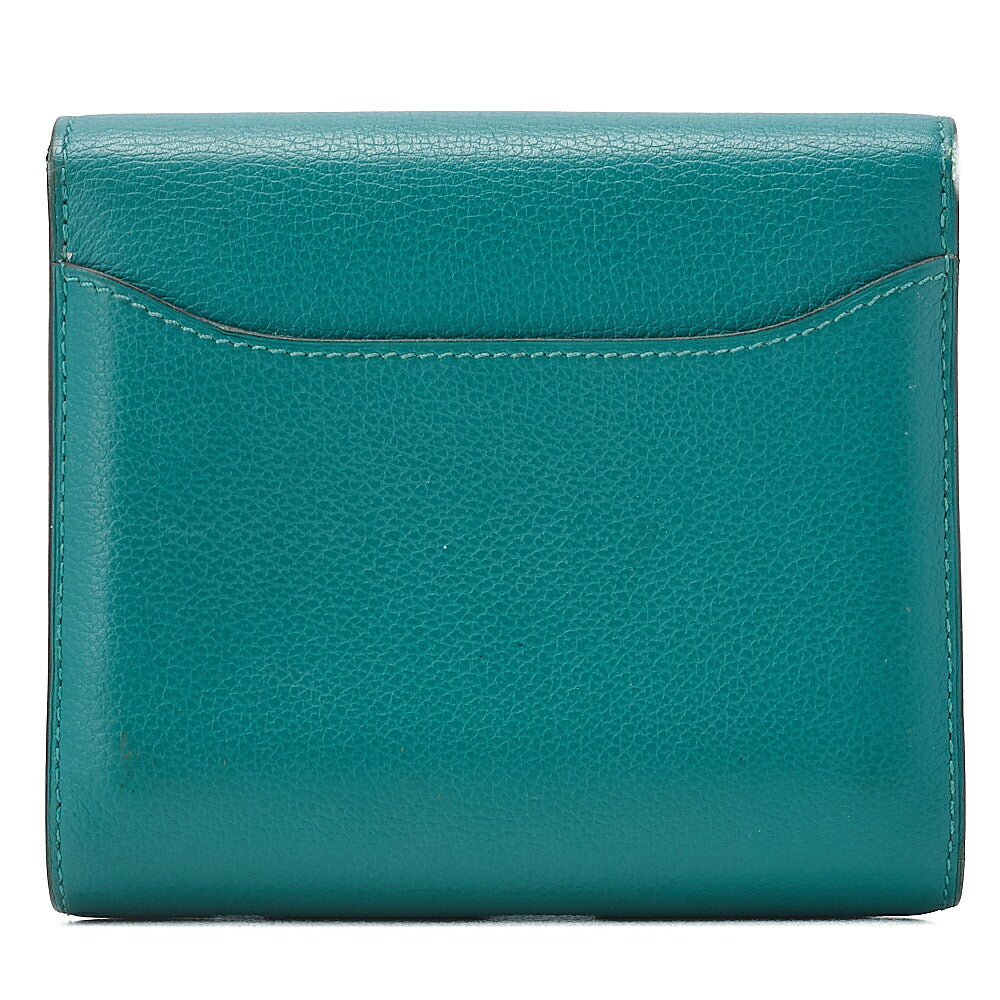 HERMES コンスタンス コンパクト 二つ折り財布 スイフト エヴァーカラー ヴェールジェイド ゴールド金具 中古品