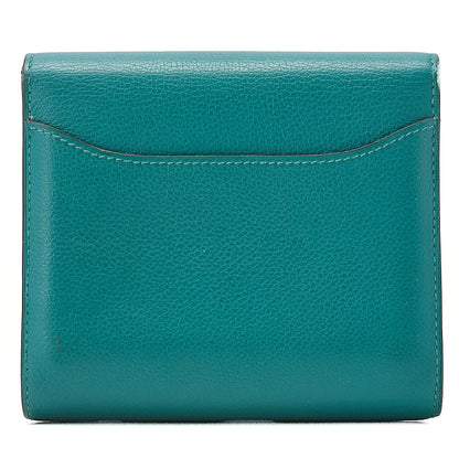 HERMES コンスタンス コンパクト 二つ折り財布 スイフト エヴァーカラー ヴェールジェイド ゴールド金具 中古品