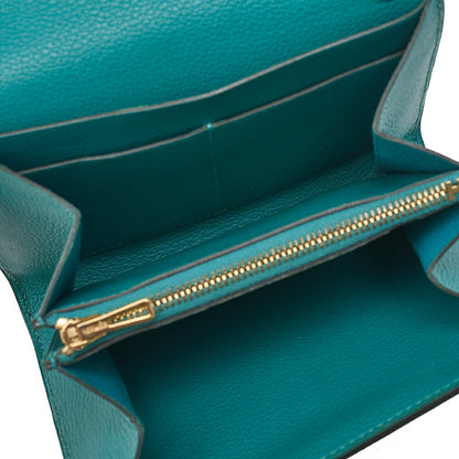 HERMES コンスタンス コンパクト 二つ折り財布 スイフト エヴァーカラー ヴェールジェイド ゴールド金具 中古品