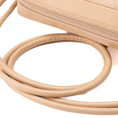 CHANEL Cambon Line Matelasse Calf x Enamel Beige x Orange Shoulder Bag Silver-Tone Hardware, Pre-Owned