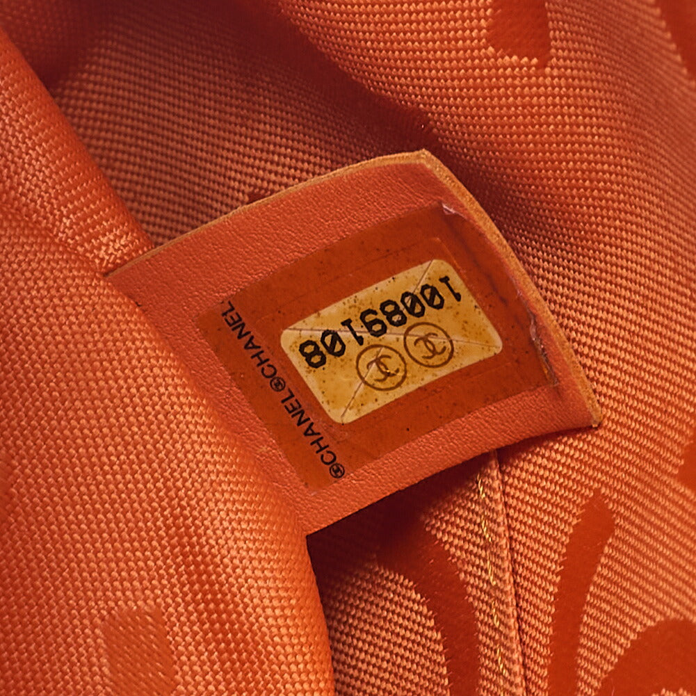 CHANEL Cambon Line Matelasse Calf x Enamel Beige x Orange Shoulder Bag Silver-Tone Hardware, Pre-Owned