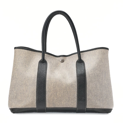 HERMES Garden Party PM Handbag Toal Officer Gray Silver-Tone Hardware, Pre-Owned