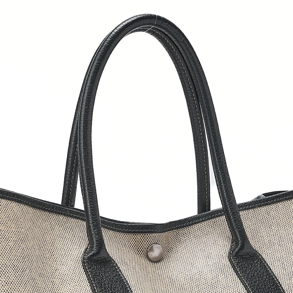 HERMES Garden Party PM Handbag Toal Officer Gray Silver-Tone Hardware, Pre-Owned