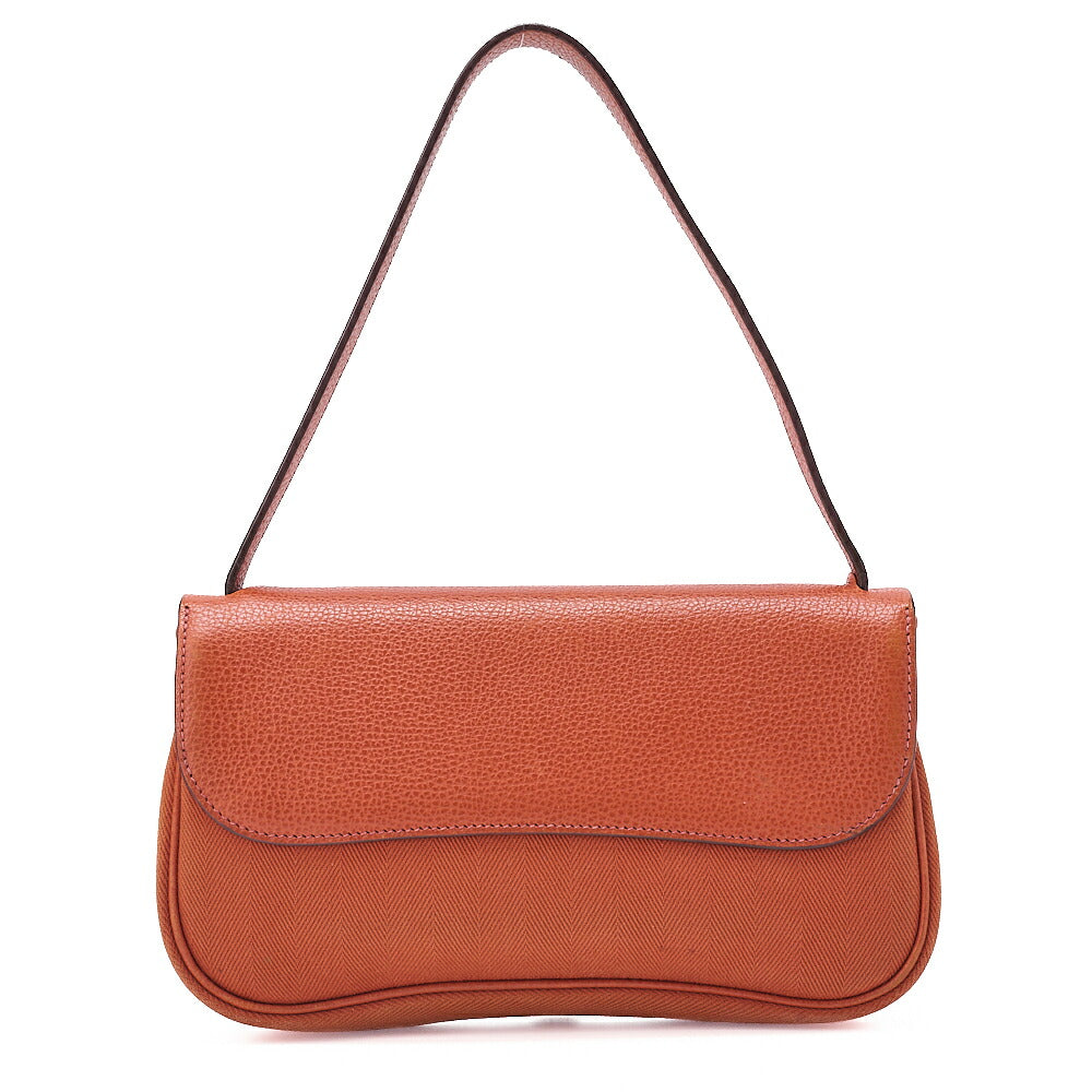 HERMES Sack Colorado PM Shoulder Bag Liege x Canvas Orange Silver-Tone Hardware, Pre-Owned