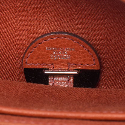 HERMES Sack Colorado PM Shoulder Bag Liege x Canvas Orange Silver-Tone Hardware, Pre-Owned