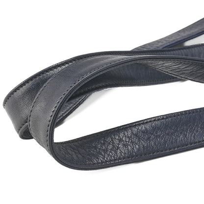 CHANEL Chain Shoulder Bag Outside Flap Drawstring Lambskin Navy Gold-Tone Hardware, Pre-Owned