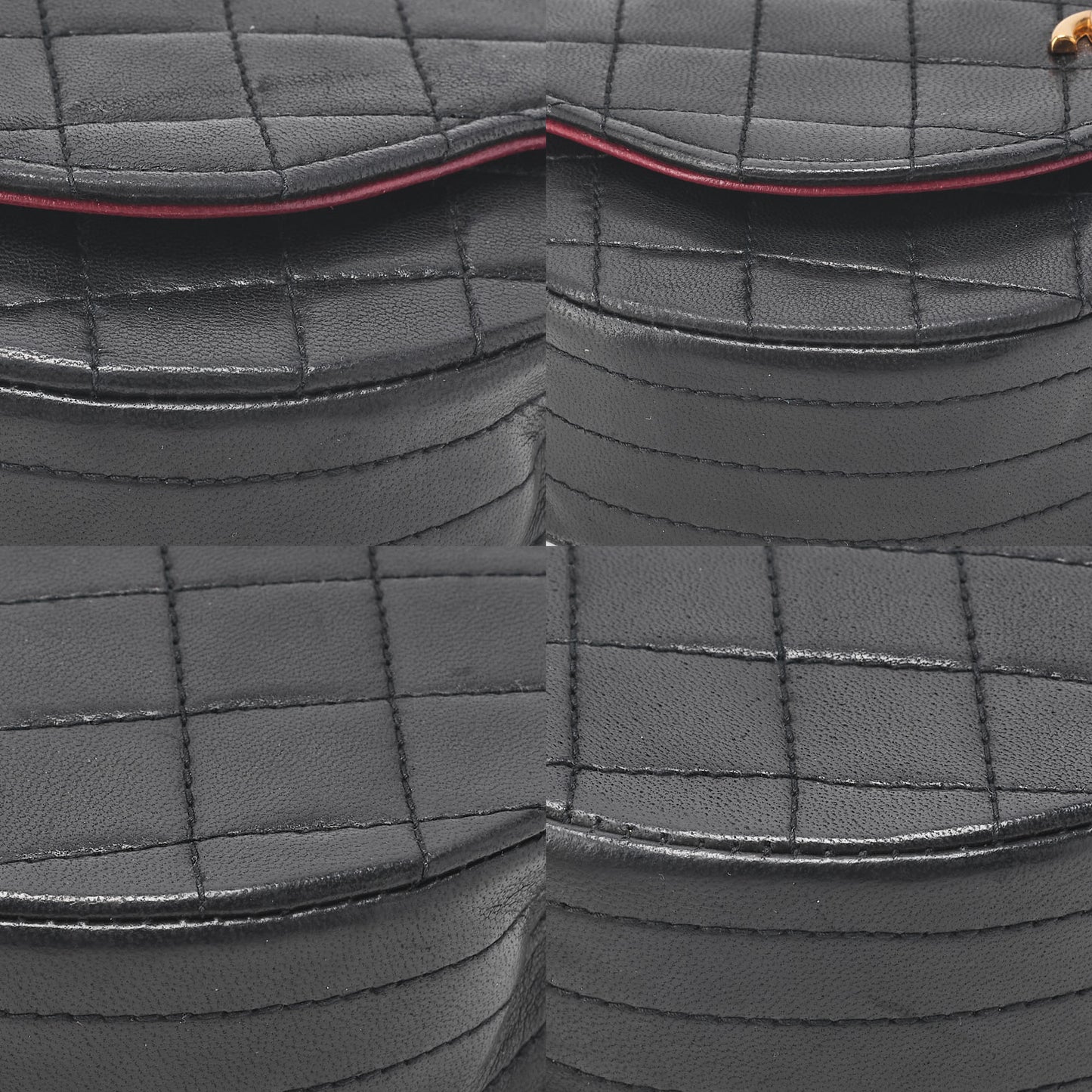 CHANEL Matelasse Half Moon Chain Shoulder Bag Lambskin Black Gold-Tone Hardware, Pre-Owned