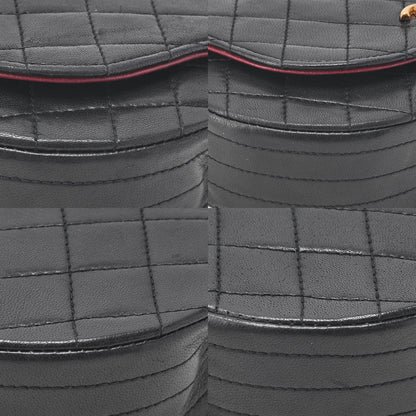 CHANEL Matelasse Half Moon Chain Shoulder Bag Lambskin Black Gold-Tone Hardware, Pre-Owned