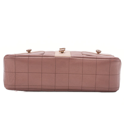 CHANEL Shoulder Bag Girl Chanel Chocolate Bar Lambskin Pink Gold -Tone Hardware, Pre-Owned