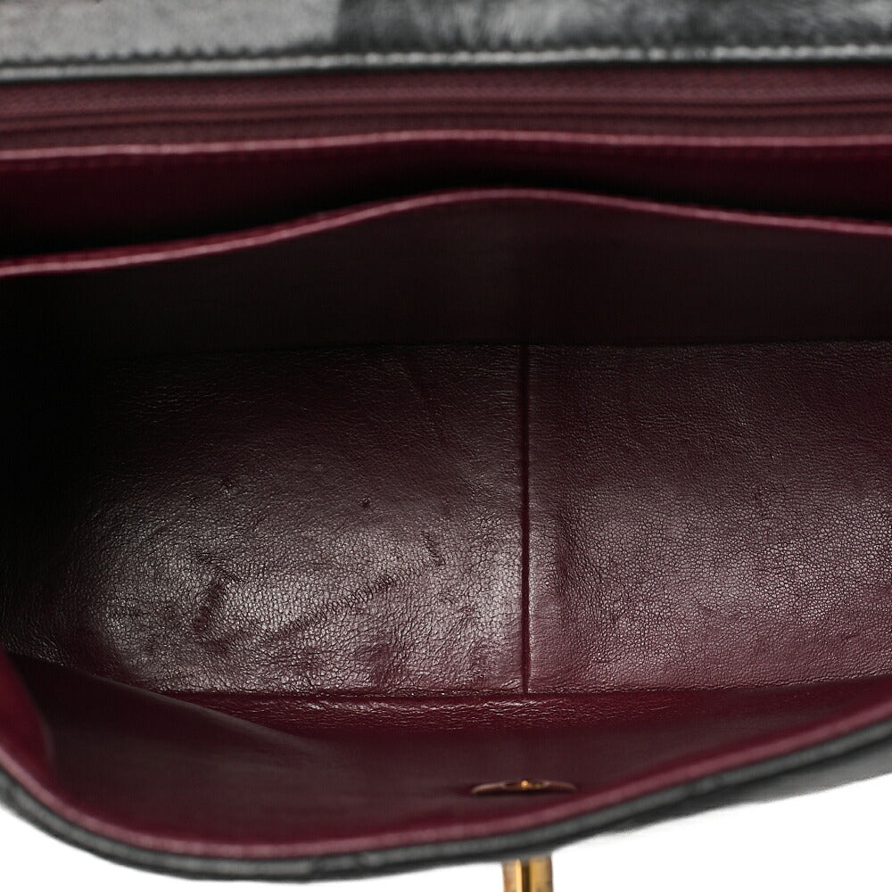 CHANEL Chain Shoulder Bag Square Lambskin Big Coco Black Gold -Tone Hardware, Pre-Owned