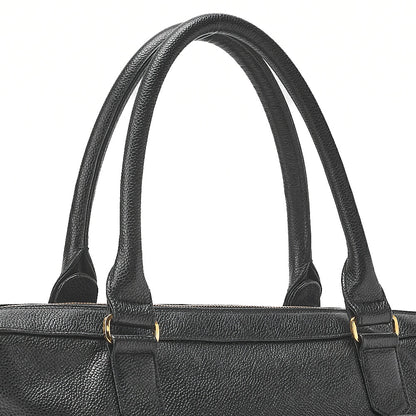 CHANEL Outside Flap Ball Charm Business Tote Bag Caviar Skin Black Gold-Tone Hardware, Pre-Owned