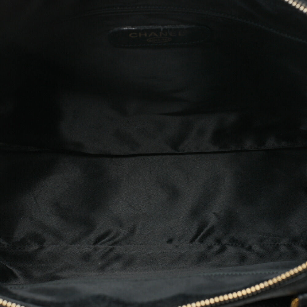 CHANEL Outside Flap Ball Charm Business Tote Bag Caviar Skin Black Gold-Tone Hardware, Pre-Owned