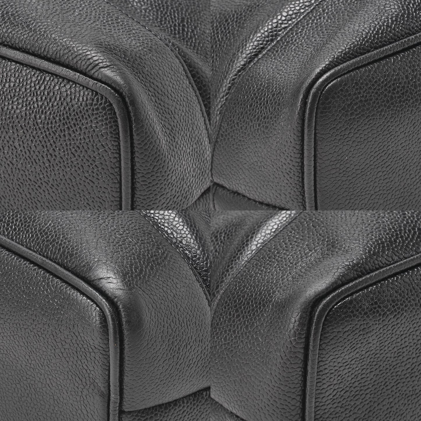 CHANEL Outside Flap Ball Charm Business Tote Bag Caviar Skin Black Gold-Tone Hardware, Pre-Owned