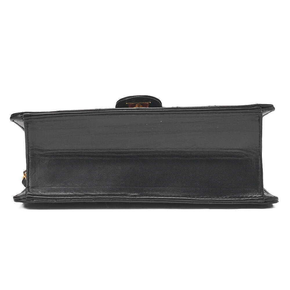 CHANEL Matelasse Push Lock 22cm Chain Shoulder Lambskin Black Gold-Tone Hardware, Pre-Owned