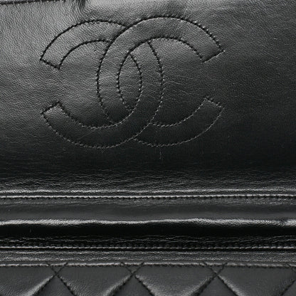 CHANEL Matelasse Push Lock 22cm Chain Shoulder Lambskin Black Gold-Tone Hardware, Pre-Owned