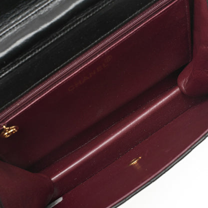 CHANEL Matelasse Push Lock 22cm Chain Shoulder Lambskin Black Gold-Tone Hardware, Pre-Owned