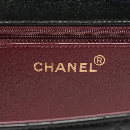 CHANEL Matelasse Push Lock 22cm Chain Shoulder Lambskin Black Gold-Tone Hardware, Pre-Owned