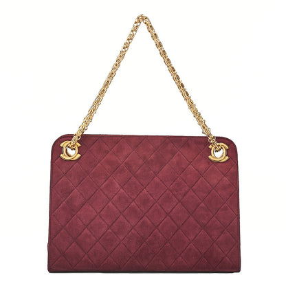 CHANEL Shoulder Bag Matelasse Suede 2.55 Chain Shoulder Bag Red Gold -Tone Hardware, Pre-Owned