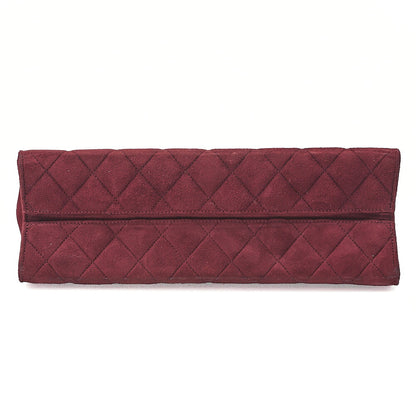 CHANEL Shoulder Bag Matelasse Suede 2.55 Chain Shoulder Bag Red Gold -Tone Hardware, Pre-Owned