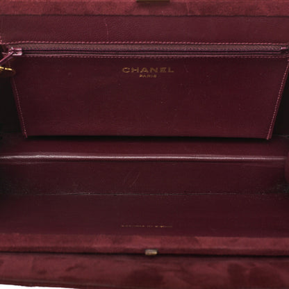 CHANEL Shoulder Bag Matelasse Suede 2.55 Chain Shoulder Bag Red Gold -Tone Hardware, Pre-Owned