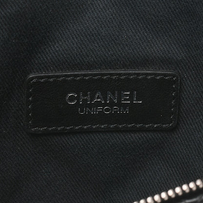 CHANEL Waist Bag Matrasse Lambskin Black Silver-Tone Hardware, Pre-Owned