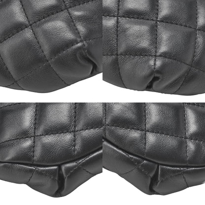 CHANEL Waist Bag Matrasse Lambskin Black Silver-Tone Hardware, Pre-Owned