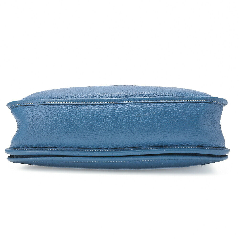 HERMES Evelyn PM2 Shoulder Bag Tryon Clemence Blue Gin Silver-Tone Hardware, Pre-Owned-Tone Hardware, Pre-Owned