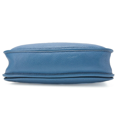 HERMES Evelyn PM2 Shoulder Bag Tryon Clemence Blue Gin Silver-Tone Hardware, Pre-Owned-Tone Hardware, Pre-Owned