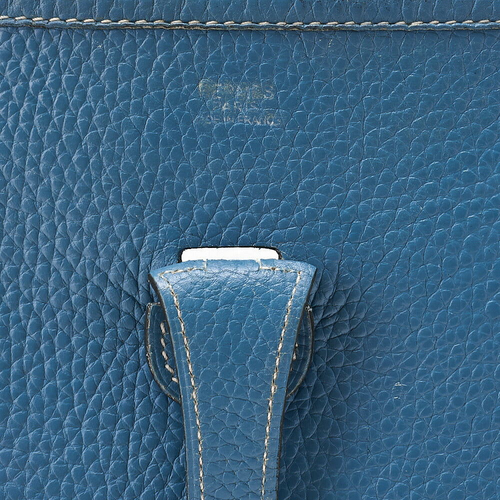 HERMES Evelyn PM2 Shoulder Bag Tryon Clemence Blue Gin Silver-Tone Hardware, Pre-Owned-Tone Hardware, Pre-Owned
