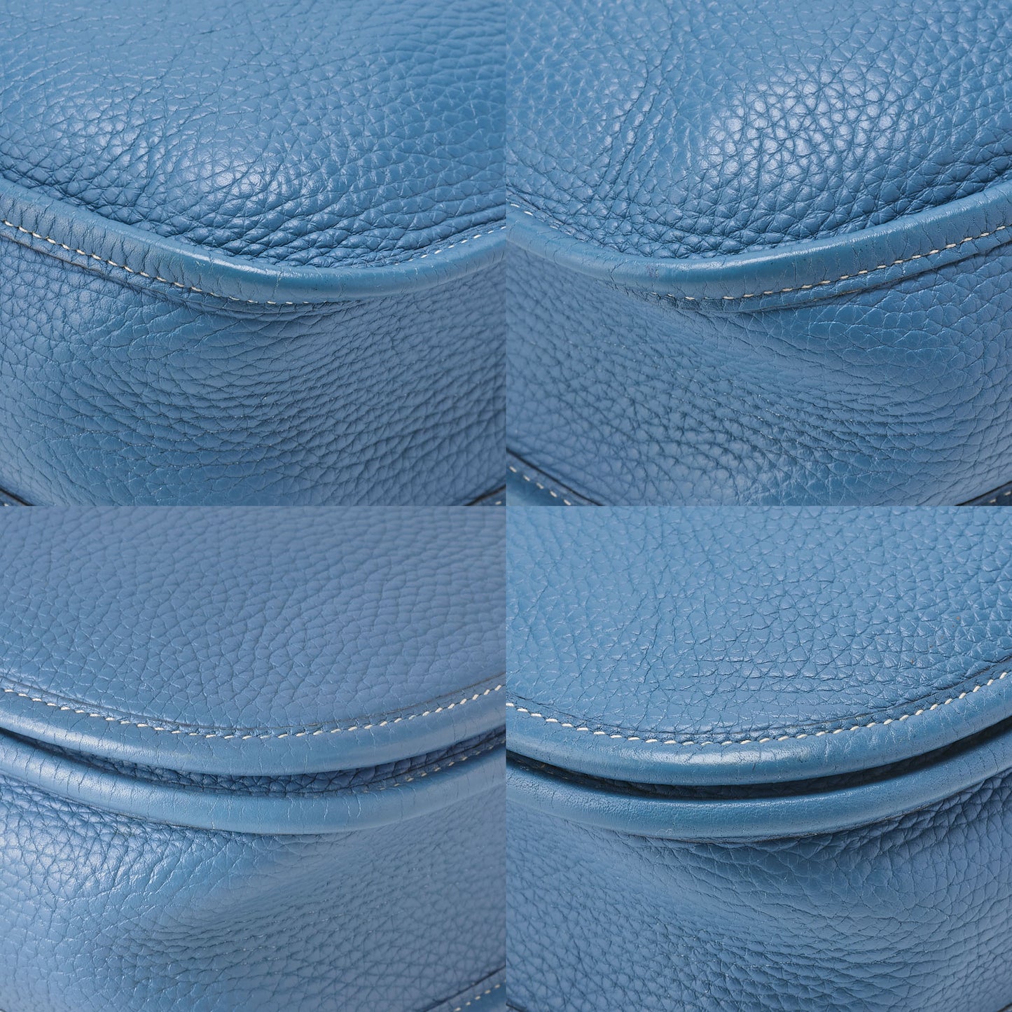 HERMES Evelyn PM2 Shoulder Bag Tryon Clemence Blue Gin Silver-Tone Hardware, Pre-Owned-Tone Hardware, Pre-Owned