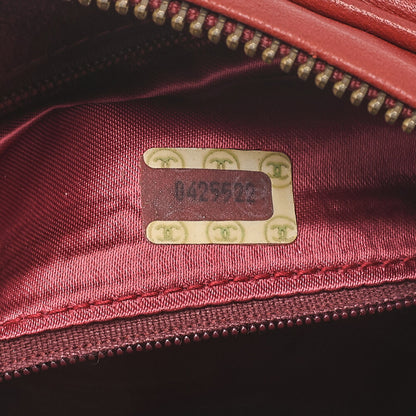 CHANEL Matelasse Coco Mark with Fringe Chain Shoulder Lambskin Red Gold-Tone Hardware, Pre-Owned