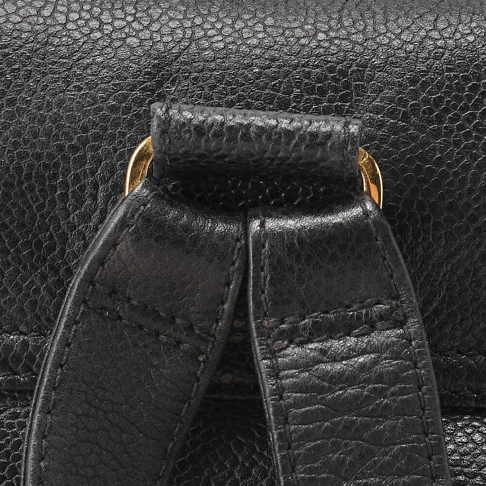 CHANEL Triple Coco Mark Chain Backpack Caviar Skin Black Gold -Tone Hardware, Pre-Owned