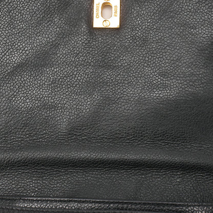 CHANEL Triple Coco Mark Chain Backpack Caviar Skin Black Gold -Tone Hardware, Pre-Owned