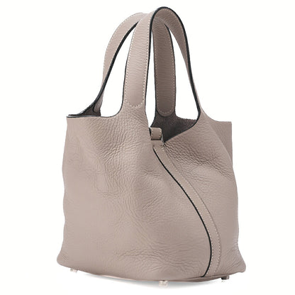 HERMES Picotan PM Handbag Tryon Cl?mence Trutile Gray Silver-Tone Hardware, Pre-Owned