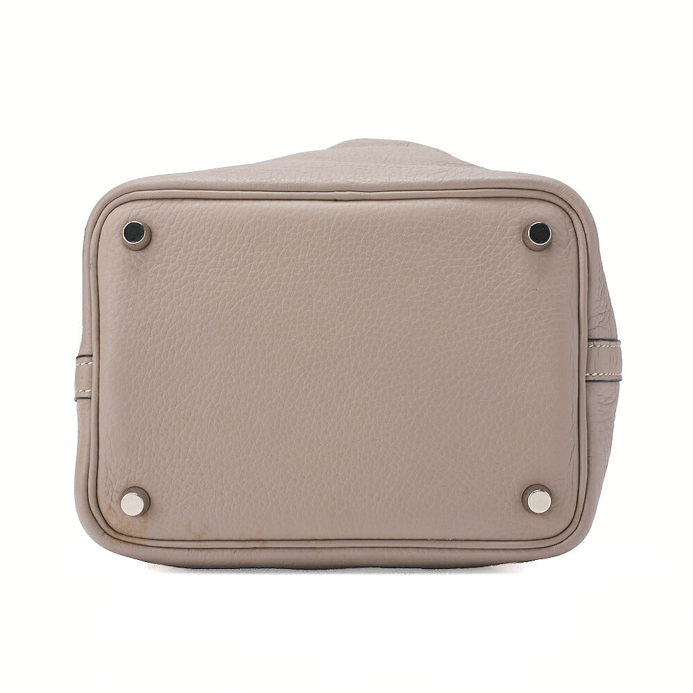 HERMES Picotan PM Handbag Tryon Cl?mence Trutile Gray Silver-Tone Hardware, Pre-Owned