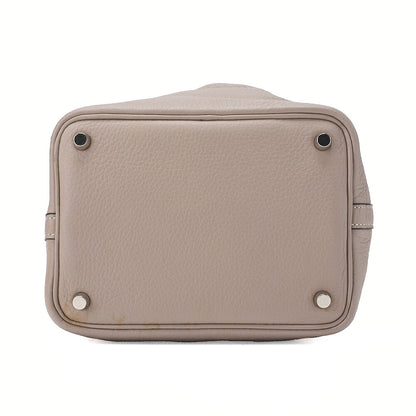 HERMES Picotan PM Handbag Tryon Cl?mence Trutile Gray Silver-Tone Hardware, Pre-Owned