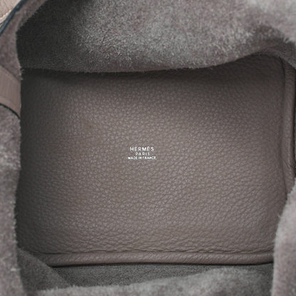 HERMES Picotan PM Handbag Tryon Cl?mence Trutile Gray Silver-Tone Hardware, Pre-Owned