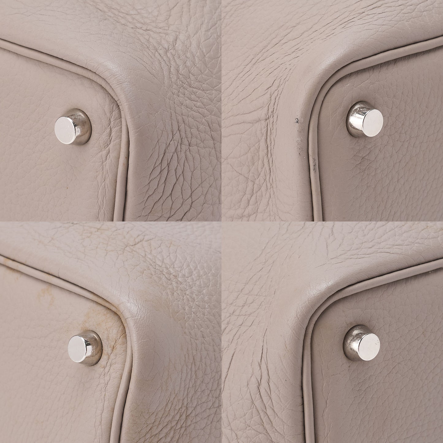 HERMES Picotan PM Handbag Tryon Cl?mence Trutile Gray Silver-Tone Hardware, Pre-Owned