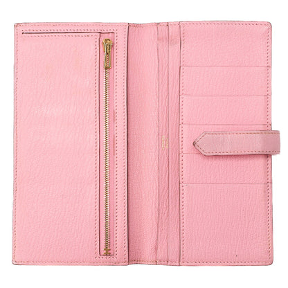 HERMES ベアンスフレ 二つ折り長財布 シェーブル ローズコンフェッティ ゴールド金具 中古