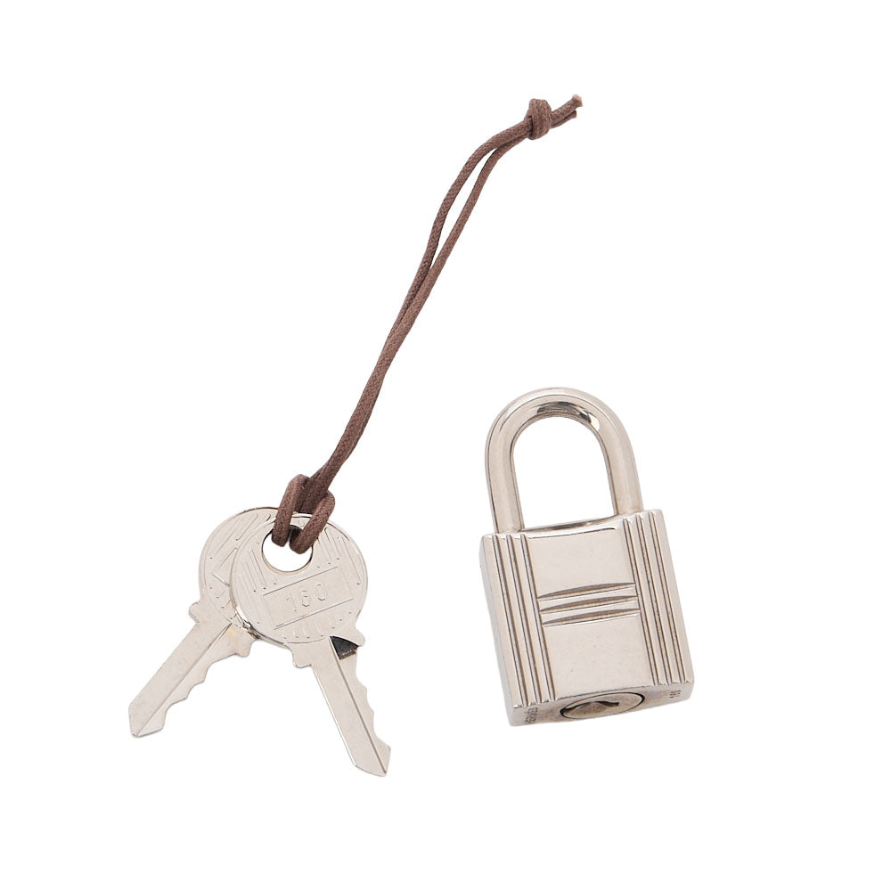 HERMES Picotan Lock MM Handbag Tryon Clemence Orange Poppy Silver-Tone Hardware, Pre-Owned