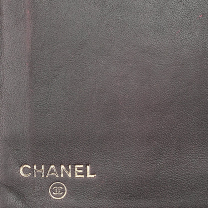 CHANEL Matelasse 2-Fold Long Wallet Caviar Skin Black Gold-Tone Hardware, Pre-Owned