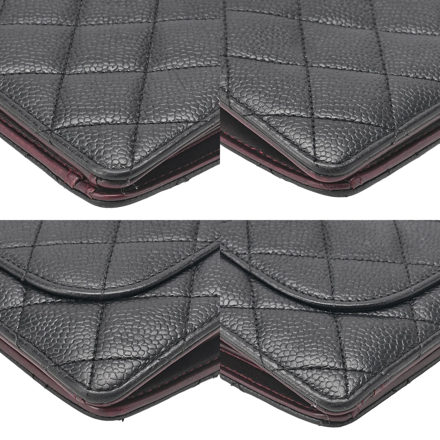 CHANEL Matelasse 2-Fold Long Wallet Caviar Skin Black Gold-Tone Hardware, Pre-Owned